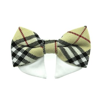 Universal Dog Bow Tie-Tan Plaid-godoggiestyle