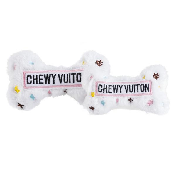 White Chewy Vuiton Bone Toy - godoggiestyle