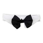 White Collar with Black Satin Bow Tie - godoggiestyle